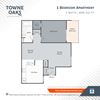1 Bedroom - 808 Floor Plan 1 Bedroom - 808 Floor Plan at Towne Oaks Apartments, Little Rock